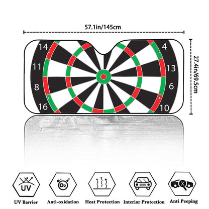 Classic Dartboard Print Car Windshield Sun Shade