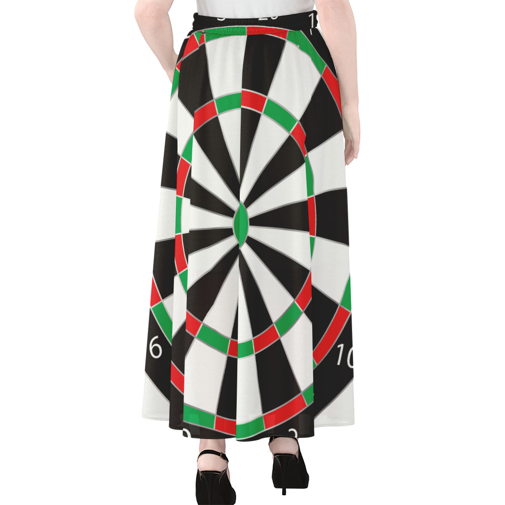 Classic Dartboard Print Chiffon Maxi Skirt