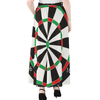 Classic Dartboard Print Chiffon Maxi Skirt