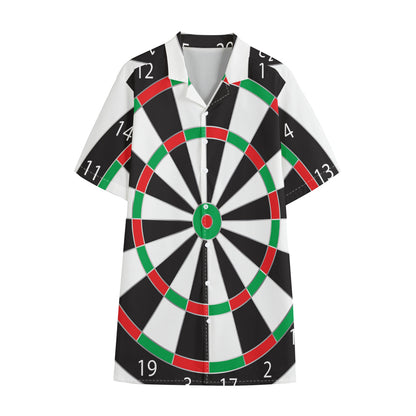 Classic Dartboard Print Cotton Hawaiian Shirt