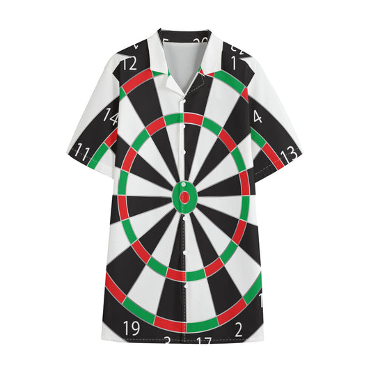 Classic Dartboard Print Cotton Hawaiian Shirt
