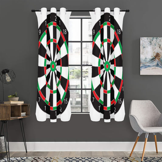 Classic Dartboard Print Curtain
