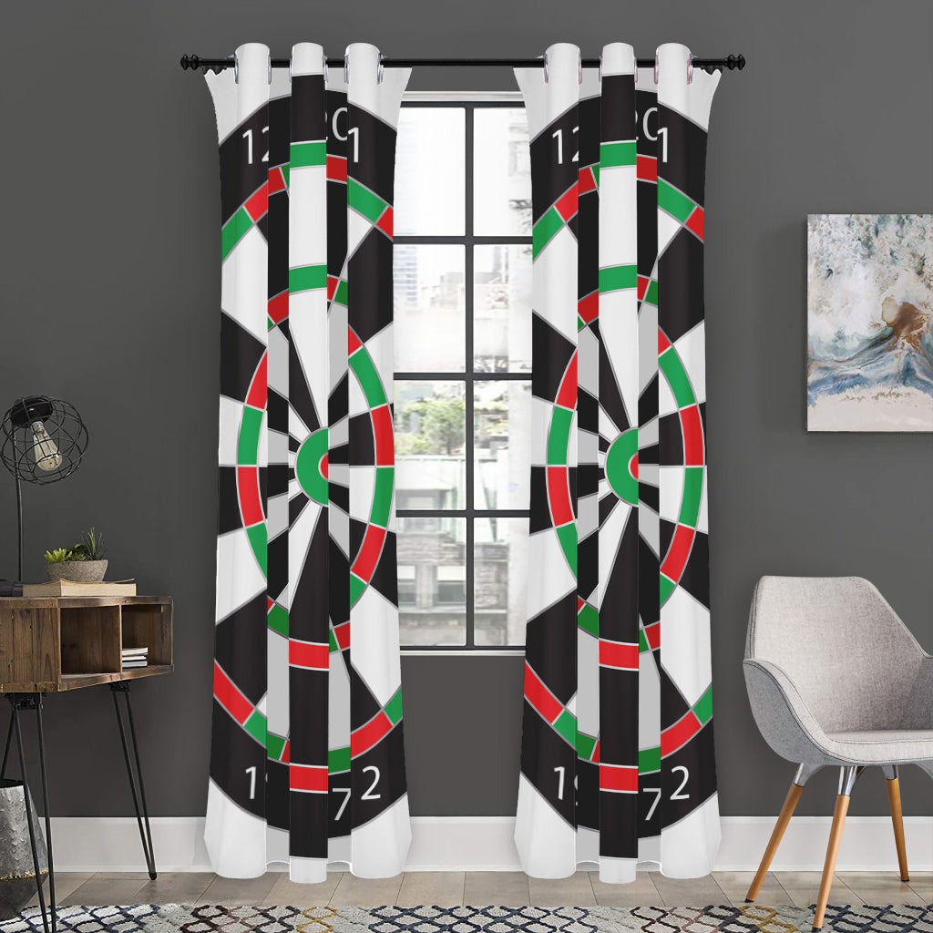 Classic Dartboard Print Curtain