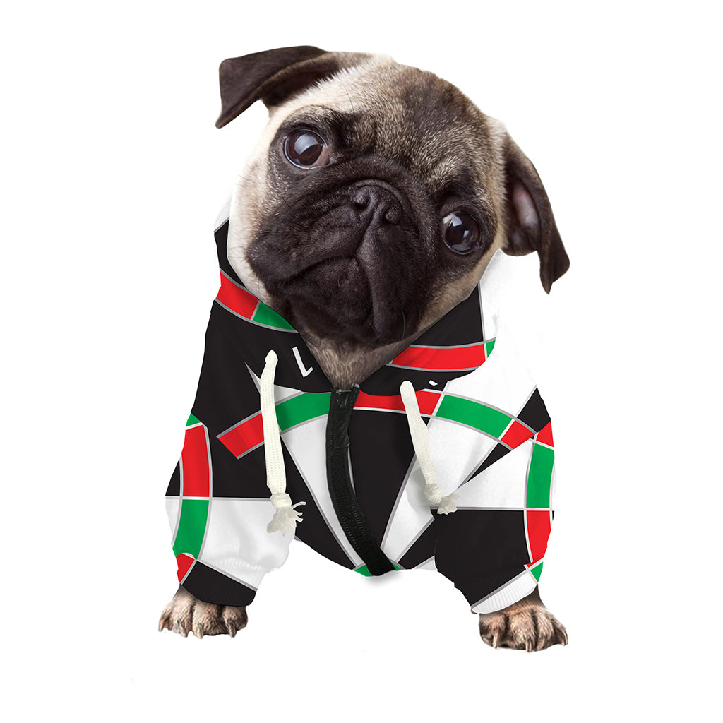 Classic Dartboard Print Dog Zip Up Hoodie