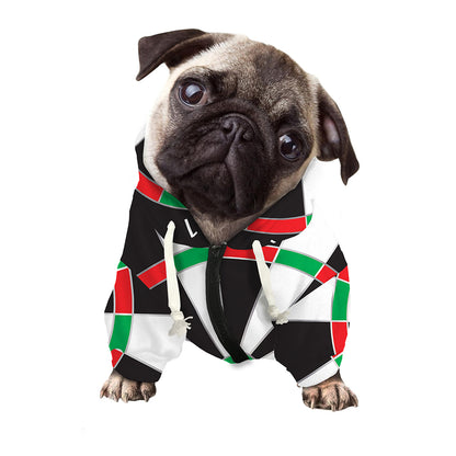 Classic Dartboard Print Dog Zip Up Hoodie