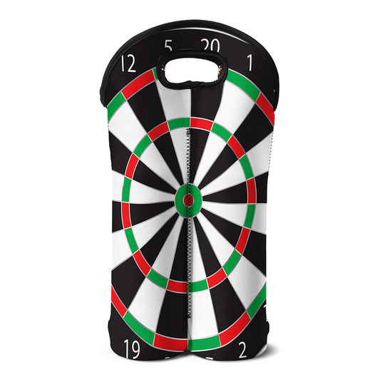 Classic Dartboard Print Double Neoprene Wine Tote