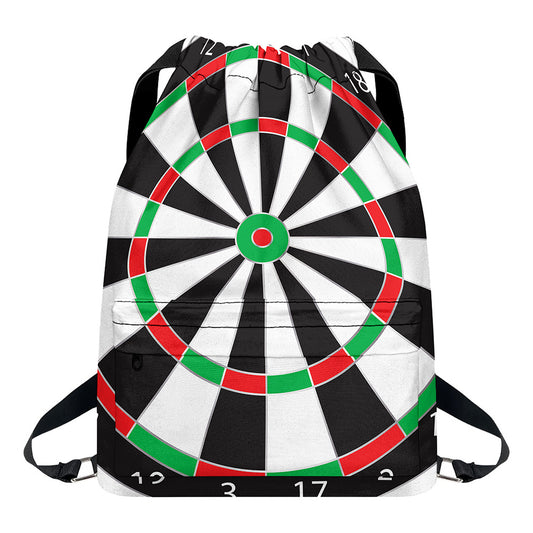 Classic Dartboard Print Drawstring Backpack