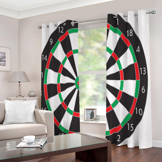 Classic Dartboard Print Extra Wide Grommet Curtains
