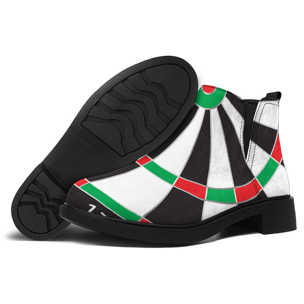 Classic Dartboard Print Flat Ankle Boots