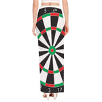 Classic Dartboard Print High Slit Maxi Skirt