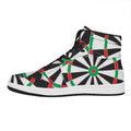 Classic Dartboard Print High Top Leather Sneakers