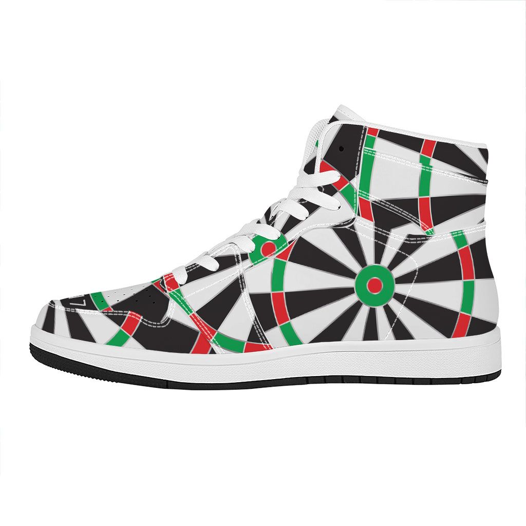 Classic Dartboard Print High Top Leather Sneakers