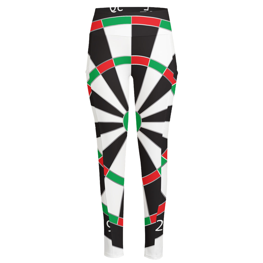 Classic Dartboard Print High-Waisted Pocket Leggings