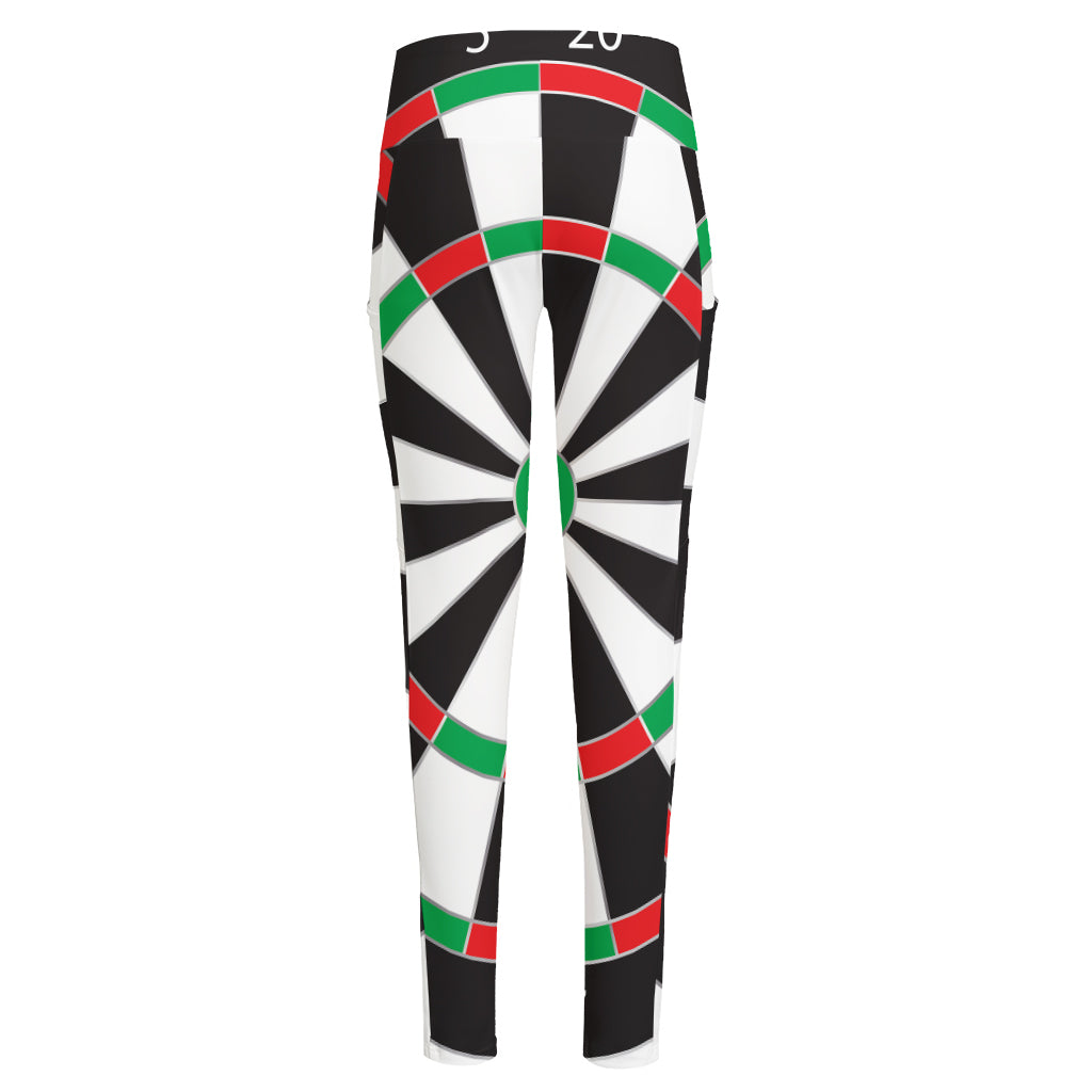 Classic Dartboard Print High-Waisted Pocket Leggings
