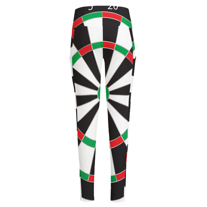 Classic Dartboard Print High-Waisted Pocket Leggings