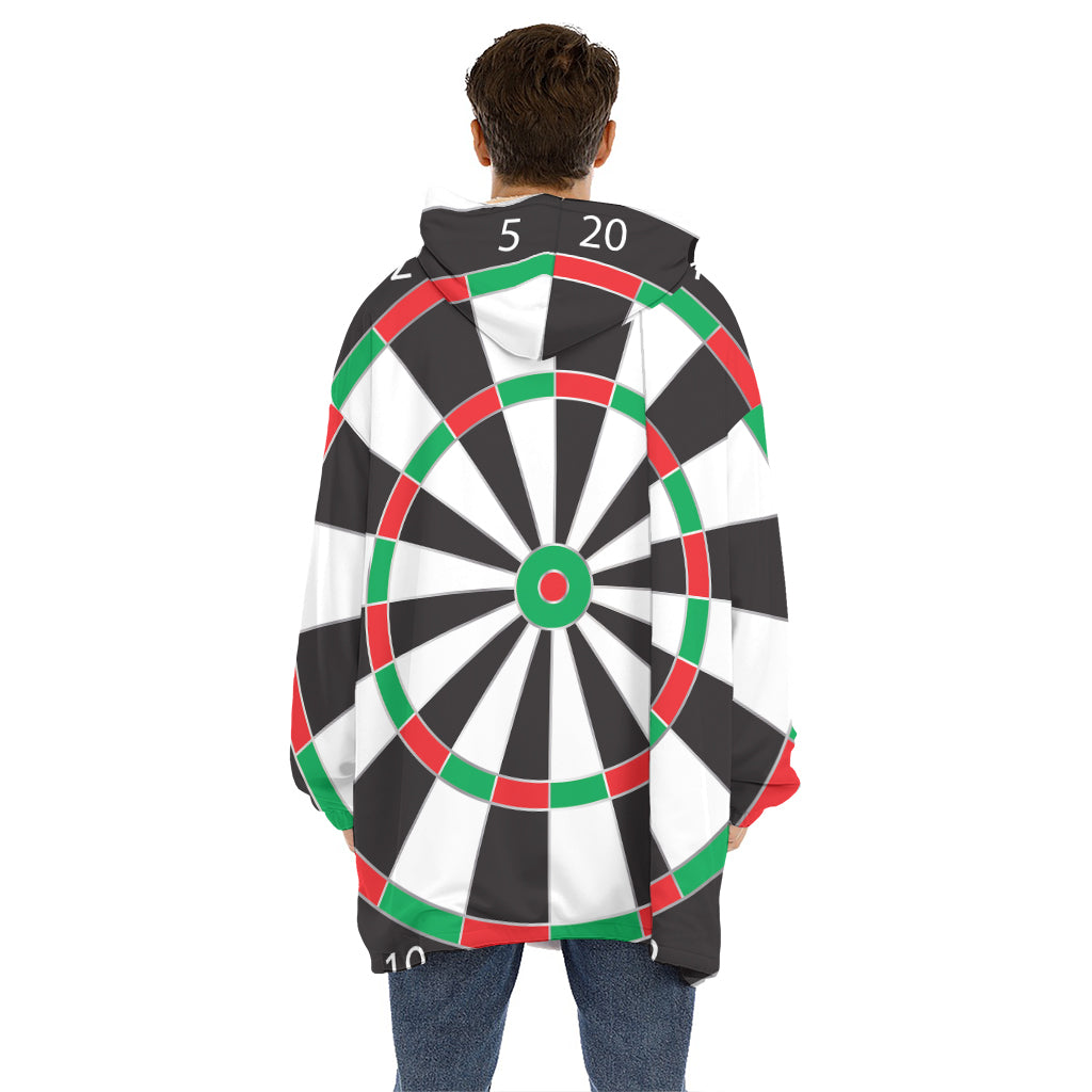 Classic Dartboard Print Hoodie Blanket