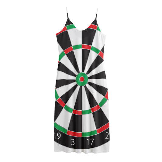 Classic Dartboard Print Jersey Midi Cami Dress