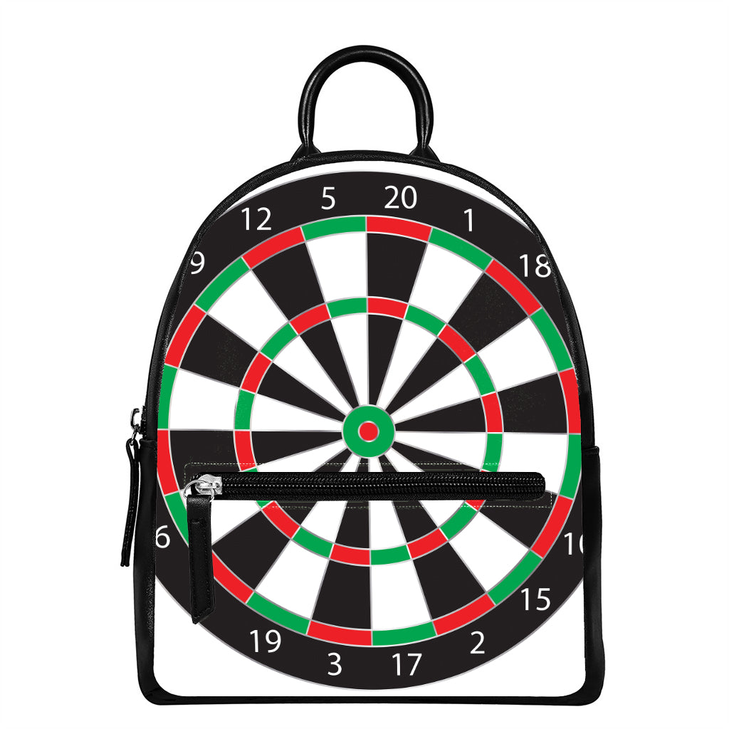 Classic Dartboard Print Leather Backpack