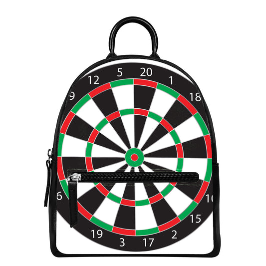 Classic Dartboard Print Leather Backpack