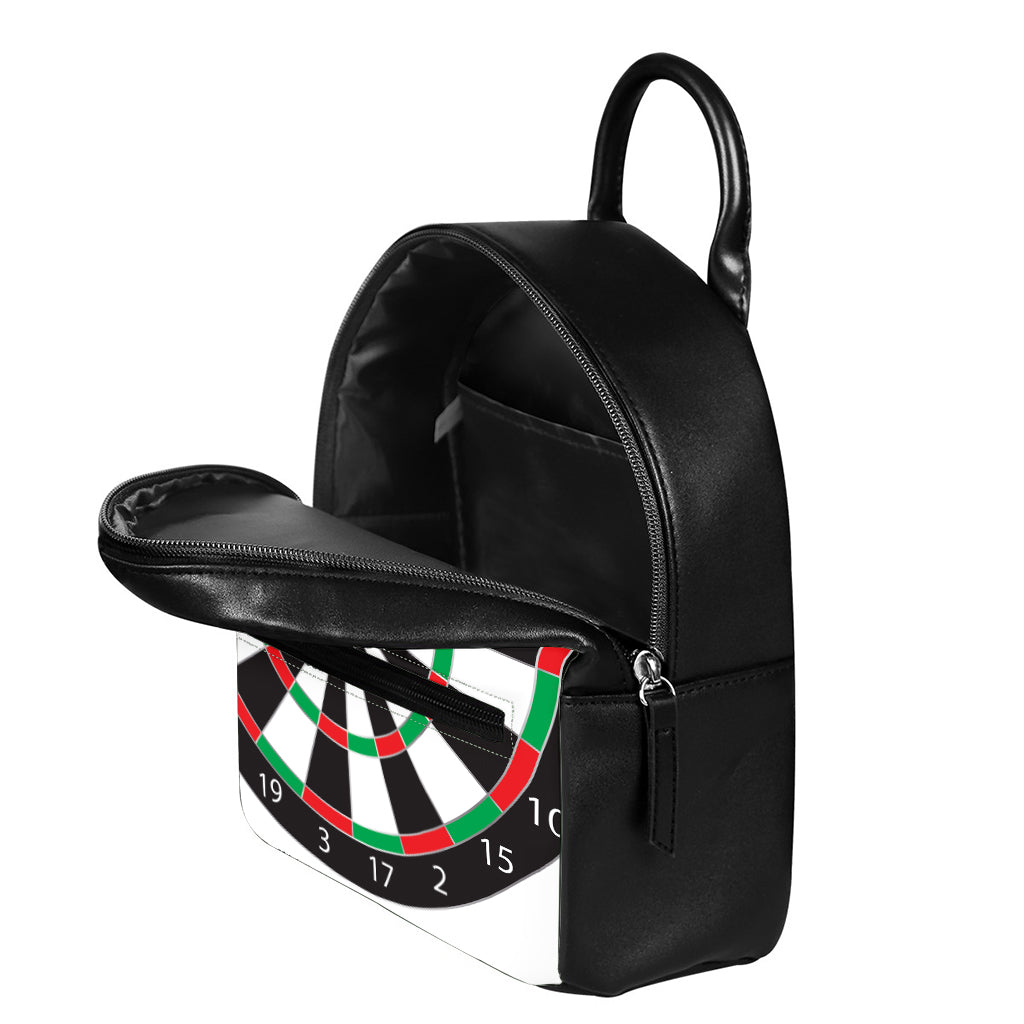 Classic Dartboard Print Leather Backpack