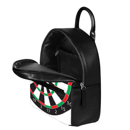 Classic Dartboard Print Leather Backpack