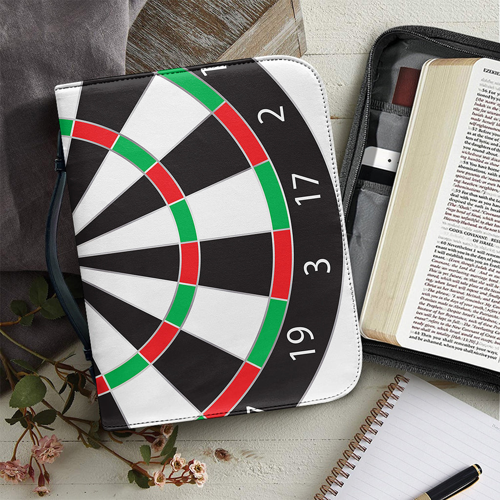 Classic Dartboard Print Leather Bible Cover