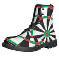 Classic Dartboard Print Lace-Up Boots