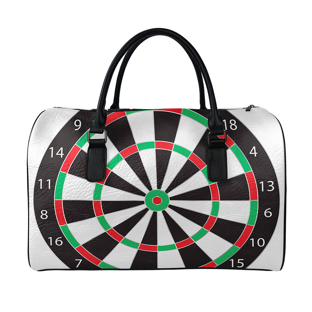 Classic Dartboard Print Leather Duffle Bag