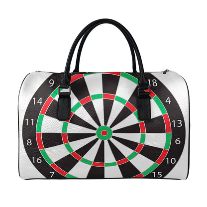 Classic Dartboard Print Leather Duffle Bag