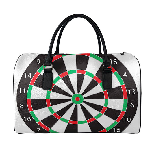 Classic Dartboard Print Leather Duffle Bag