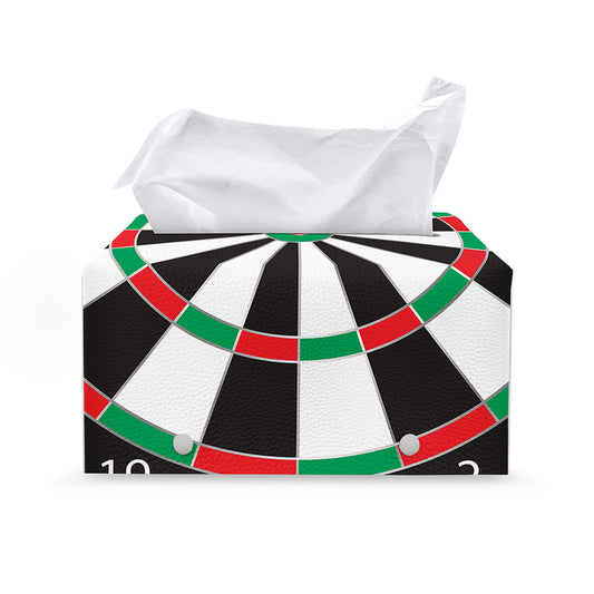 Classic Dartboard Print Leather Tissue Box Cover
