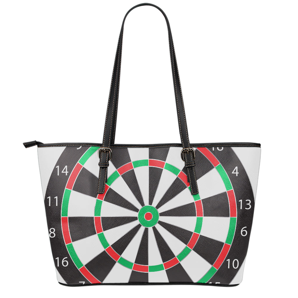 Classic Dartboard Print Leather Tote Bag