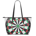 Classic Dartboard Print Leather Tote Bag With Zipper