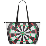 Classic Dartboard Print Leather Tote Bag