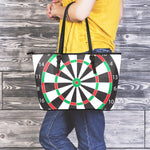 Classic Dartboard Print Leather Tote Bag