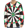 Classic Dartboard Print Long Sleeve Baseball Jersey