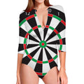 Classic Dartboard Print Long Sleeve Swimsuit