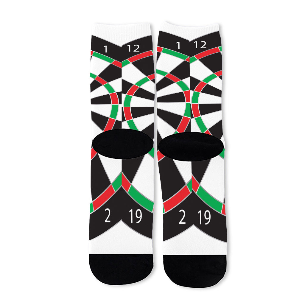 Classic Dartboard Print Long Socks