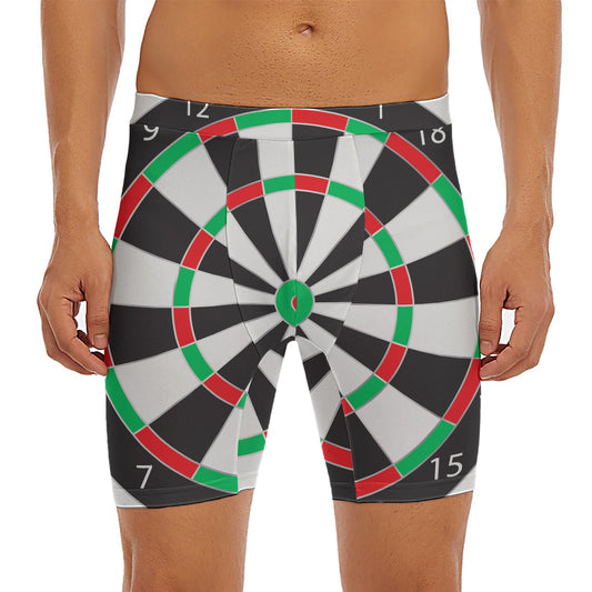 Classic Dartboard Print Men's Long Boxer Briefs