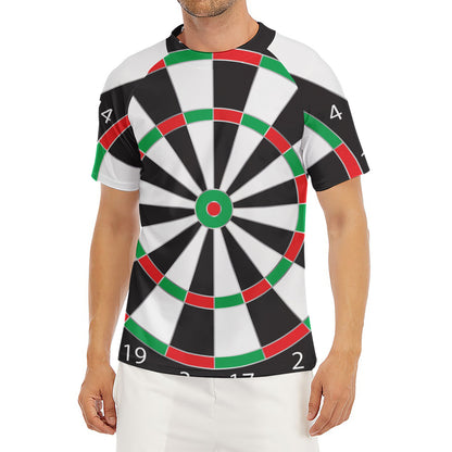 Classic Dartboard Print Men's Short Sleeve Rash Guard