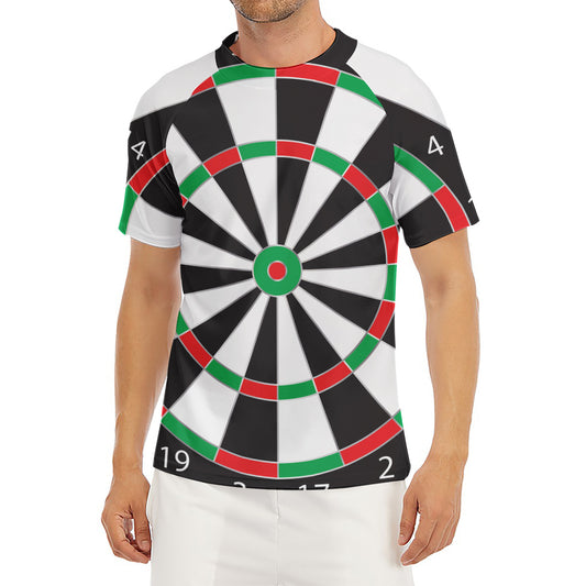 Classic Dartboard Print Men's Short Sleeve Rash Guard