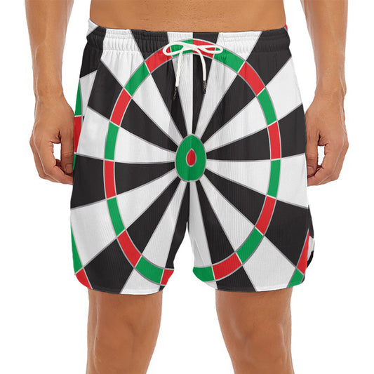 Classic Dartboard Print Men's Split Running Shorts