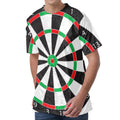 Classic Dartboard Print Men's Velvet T-Shirt