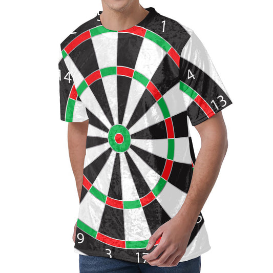 Classic Dartboard Print Men's Velvet T-Shirt