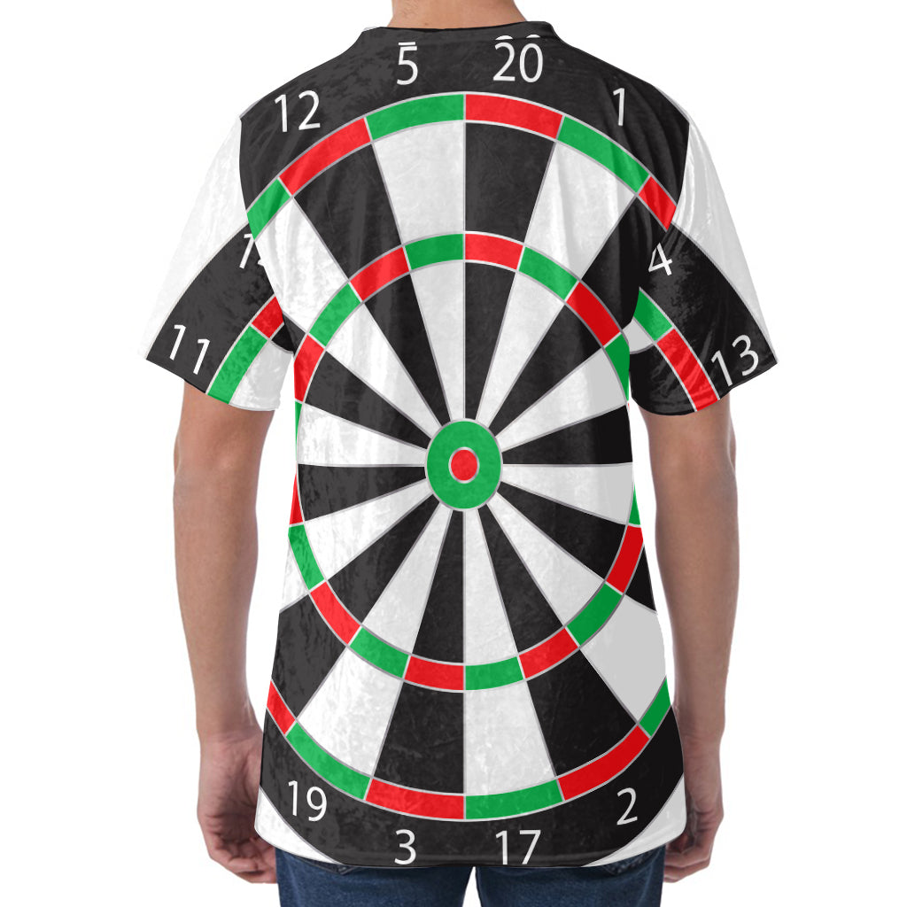 Classic Dartboard Print Men's Velvet T-Shirt