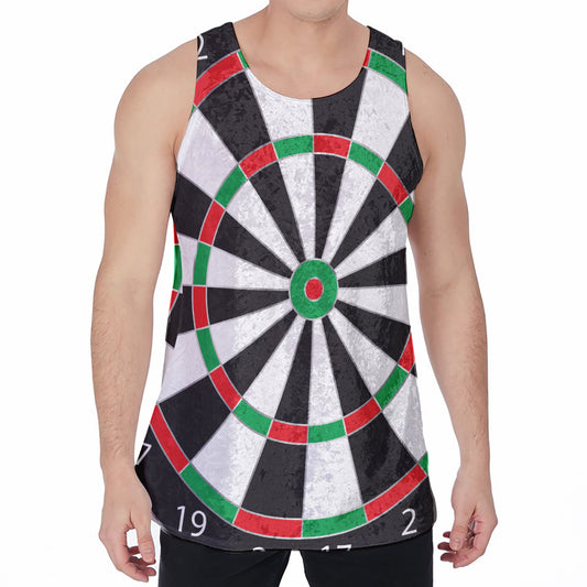 Classic Dartboard Print Men's Velvet Tank Top