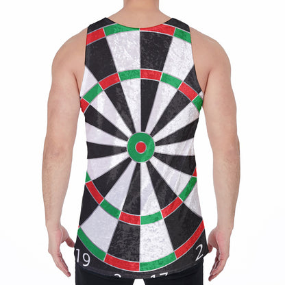 Classic Dartboard Print Men's Velvet Tank Top