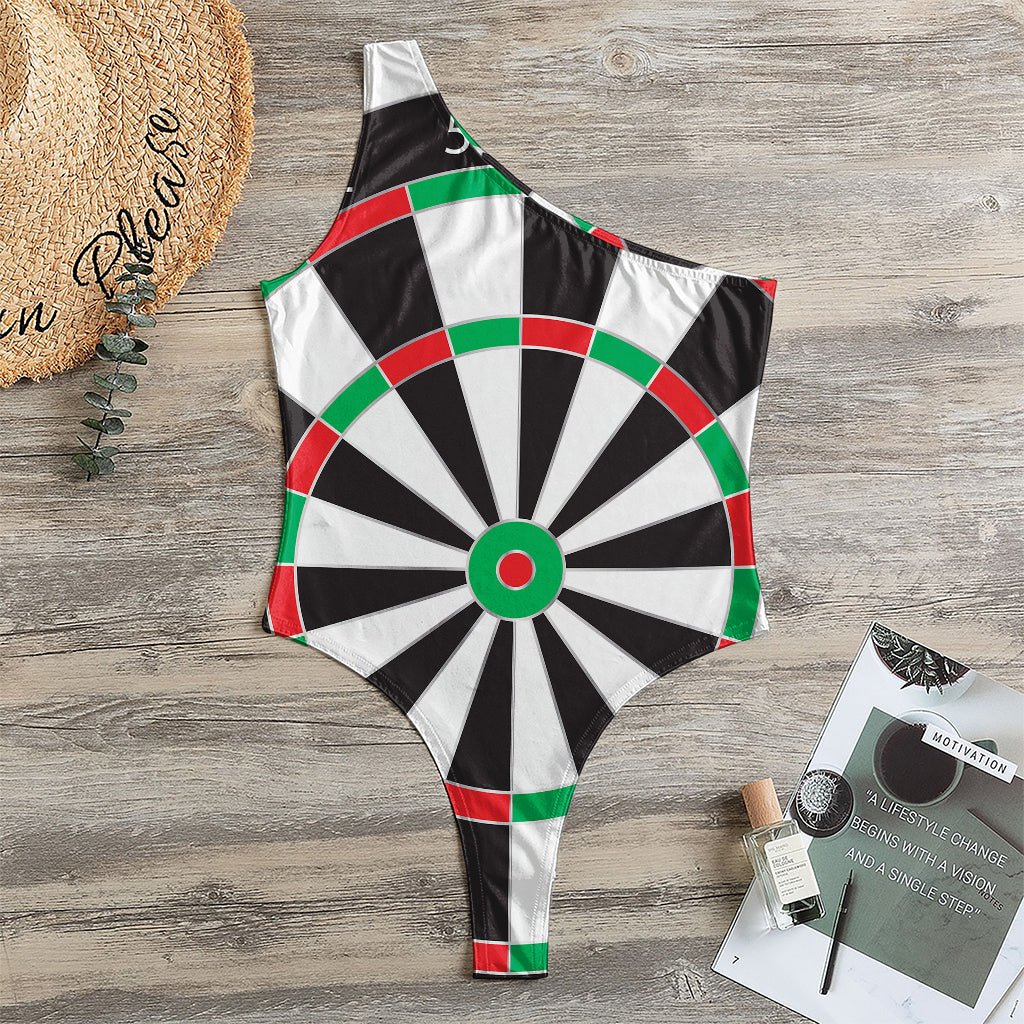 Classic Dartboard Print One Shoulder Bodysuit