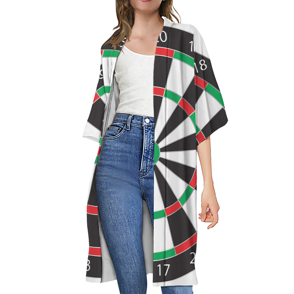 Classic Dartboard Print Open Front Beach Cover Up