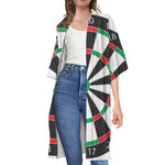 Classic Dartboard Print Open Front Beach Cover Up
